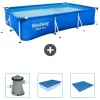 Bestway Rectangular Steel Pro Swimming Pool - 300 x 201 x 66 cm - Blå - Inkluderet tilbehør CB40