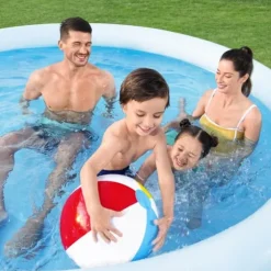 Bestway Round Oppustelig Fast Set Swimming Pool - 305 x 66 cm - Blå - Inkluderet tilbehør CB5