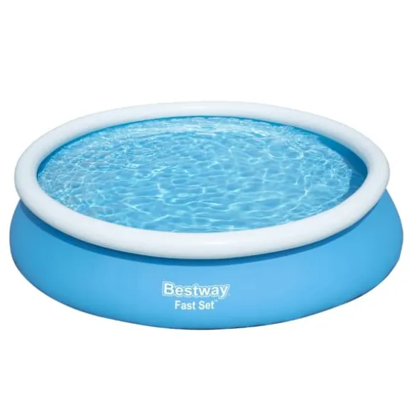 Bestway Round Oppustelig Fast Set Swimming Pool - 366 x 76 cm - Blå - Inklusive Tilbehør CB52