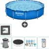 Bestway Round Steel Pro Swimming Pool - 366 x 76 cm - Blå - Inklusive Tilbehør CB13