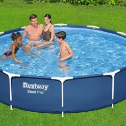 Bestway Round Steel Pro Swimming Pool - 366 x 76 cm - Blå - Inklusive Tilbehør CB13