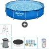 Bestway Round Steel Pro Swimming Pool - 366 x 76 cm - Blå - Inklusive Tilbehør CB14