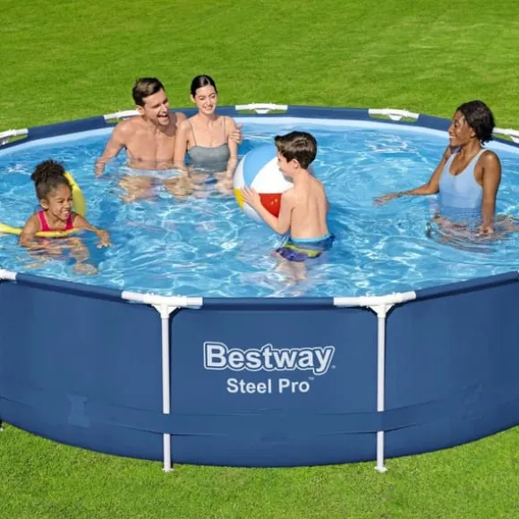 Bestway Round Steel Pro Swimming Pool - 396 x 84 cm - Blå - Inklusive Tilbehør CB11