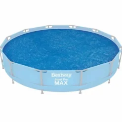 Bestway solopvarmet poolovertræk Flowclear 356 cm | Farve: Blå | Størrelse: 356 cm