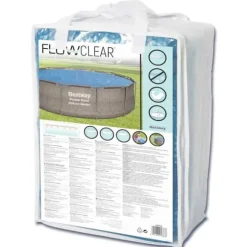 Bestway solopvarmet poolovertræk Flowclear 356 cm | Farve: Blå | Størrelse: 356 cm
