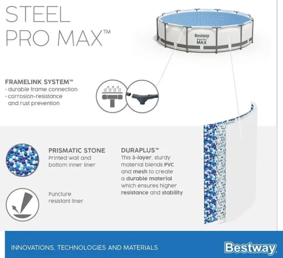 Bestway Steel Pro Max 549x122 cm grå - komplet sæt