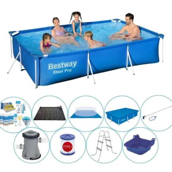 Bestway Steel Pro Rectangular 300x201x66 cm - Pool med tilbehør