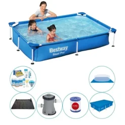 Bestway Steel Pro Rectangular 221x150x43 cm - Blå - Pool tilbud