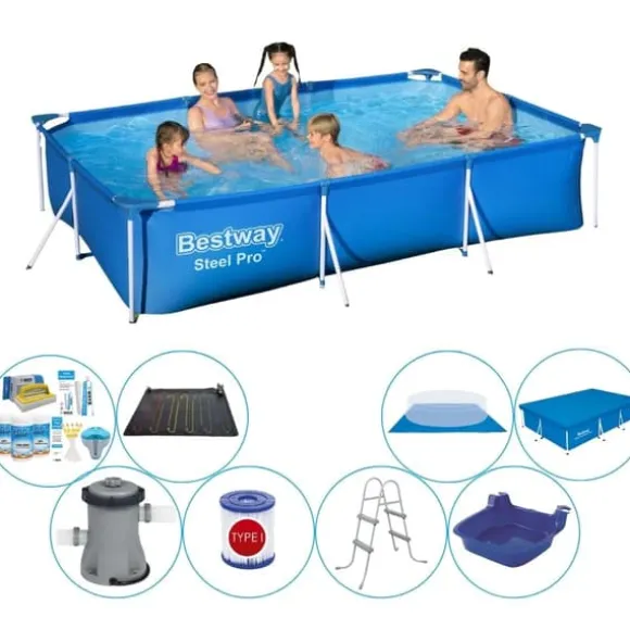 Bestway Steel Pro Rectangular 300x201x66 cm - Pool med tilbehør