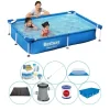 Bestway Steel Pro Rektangulær 221x150x43 cm - Blå - Poolsæt