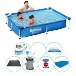 Bestway Steel Pro Rektangulær 221x150x43 cm - Blå - Poolsæt