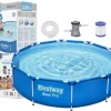 Bestway Steel Pro Rundt Ramme Pool Sæt, 305x76 cm, Inkluderer Pumpe & Filter, Holdbart & Nem Opsætning