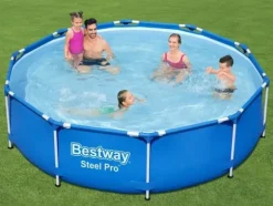 Bestway Steel Pro Rundt Ramme Pool Sæt, 305x76 cm, Inkluderer Pumpe & Filter, Holdbart & Nem Opsætning
