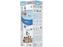 Bestway Steel Pro Rundt Ramme Pool Sæt, 305x76 cm, Inkluderer Pumpe & Filter, Holdbart & Nem Opsætning