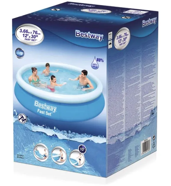 Bestway Swimming Pool - Fast Set - 366 x 76 cm - Inklusiv solsejl