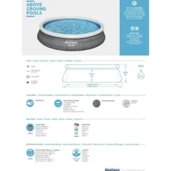Bestway Swimming Pool Fast Sæt - 457x84 cm - Svømmebassin sæt
