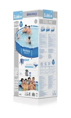 Bestway swimmingpool - Steel Pro - 366 x 76 cm - Inklusiv solsejls- og filterpumpe