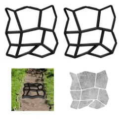 Betonform Sæt, 4x32x32 cm, Sort