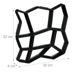 Betonform Sæt, 4x32x32 cm, Sort