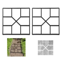 Betonform Sæt, 4x40,5x40,5 cm, Sort
