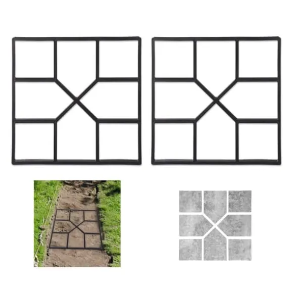Betonform Sæt, 4x40,5x40,5 cm, Sort