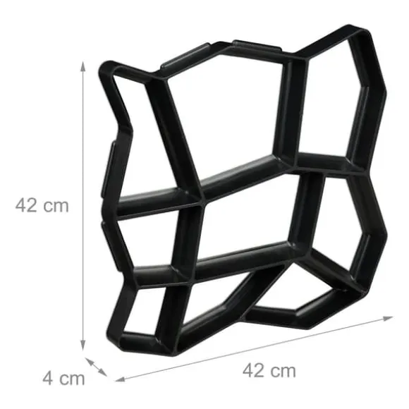 Betonform, 4x42x42 cm, Sort