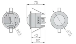 Bevægelsessensor hvid 6m rækkevidde CR-5 1200W 240V 360° IP20 GTV CR-CR5000-00