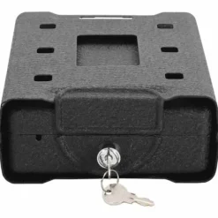 Bil Safe med lås - Robust metalboks til værdigenstande | Farve: Sort | Størrelse: 21.8x16x7 cm