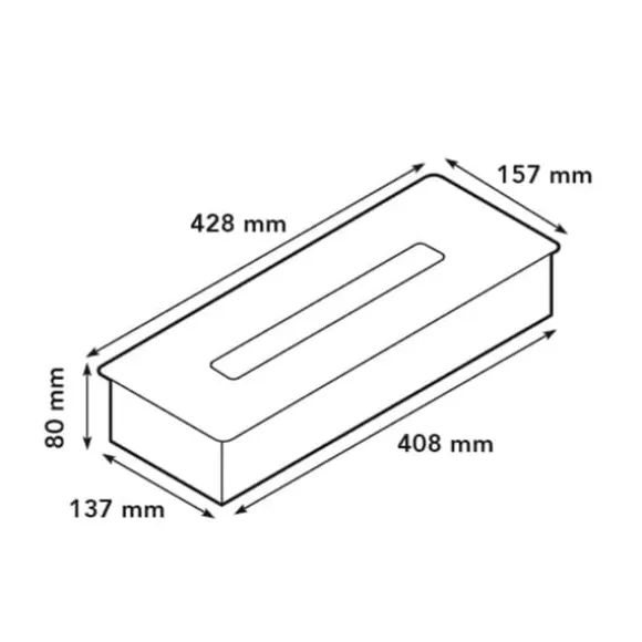 Bioetanolbrenner S (4114LB) med innebygd leppe - Sort - bioetanol innebygget komfyr med patentert keramisk stein - 2 KW varme