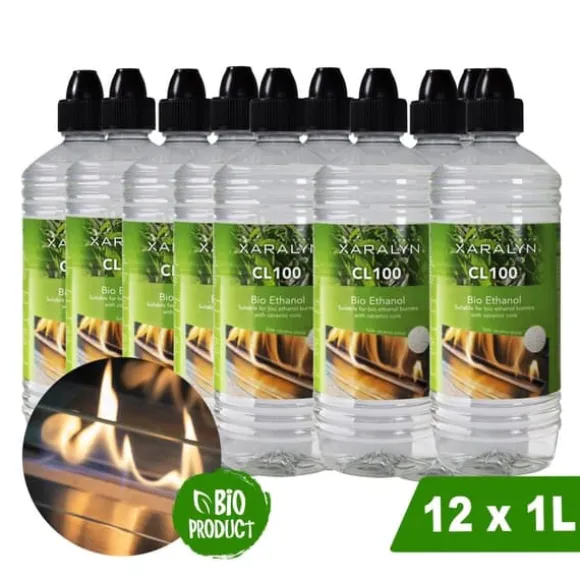 Bioethanol CL100 (12X 1 liter) - 100 % ren bioethanol - Lugtfri - Hollandsk oprindelse - Miljøvenligt brændstof