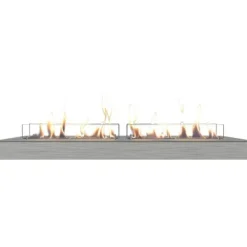 Bioethanolbrænder XXL (11814LS) med indbygget læbe - Børstet rustfrit stål - bioethanol indbygningsovn med patenteret keramisk sten - 4,5 KW varme