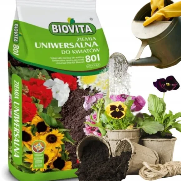 BIOVITA UNIVERSAL BLOMSTERJORD 80 LITER MED GØDNING