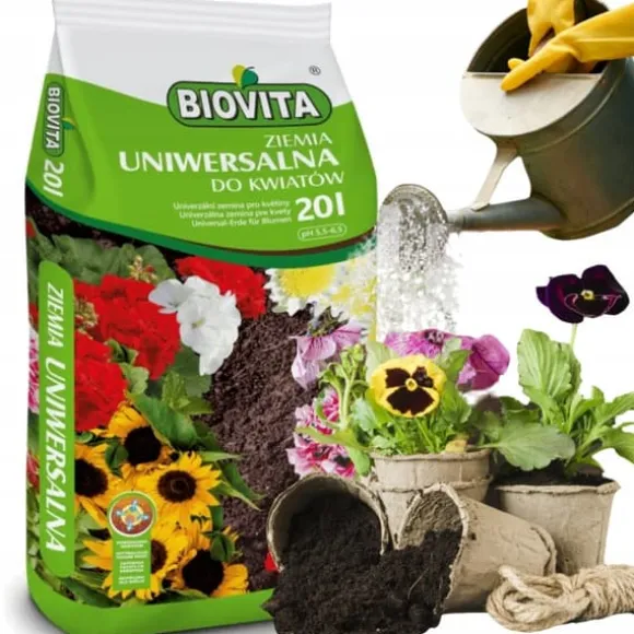 BIOVITA UNIVERSAL BLOMSTERJORD 20 LITER MED GØDNING