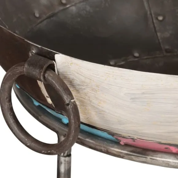 Bålfad i jern 55x55x38 cm - Stabilt og transportabelt | Farve: Sort
