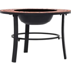 Bålfad i mosaik 68 cm - Dekorativt bålsted til have | Farve: Terracotta