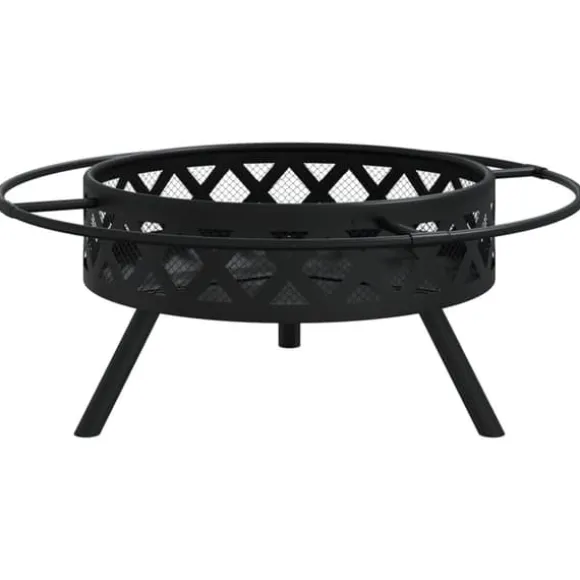 Bålfad med ildrager 70 cm - Stål | Størrelse: XXL