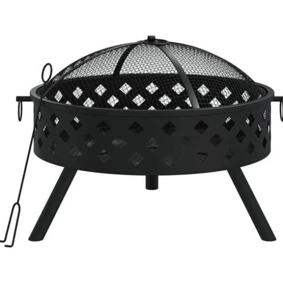 Bålfad med ildrager - Stål | 58 cm | XXL