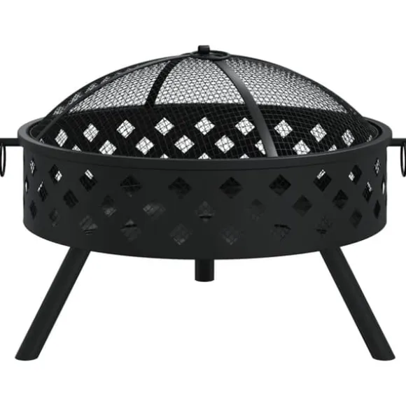 Bålfad med ildrager - Stål | 58 cm | XXL