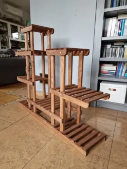 Blomsterkrukke af træ til hjemmet RKB /95x116x25/ Brun