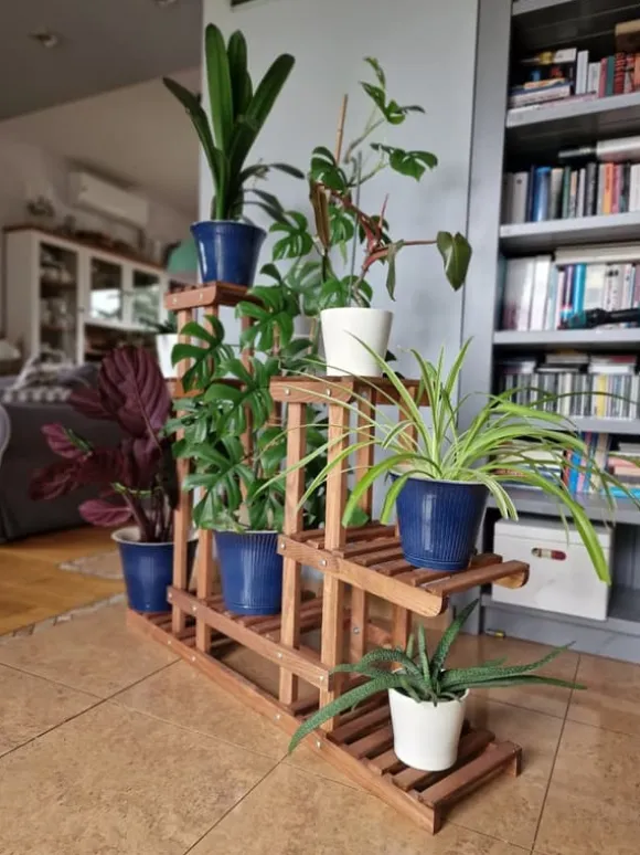 Blomsterkrukke af træ til hjemmet RKB /95x116x25/ Brun