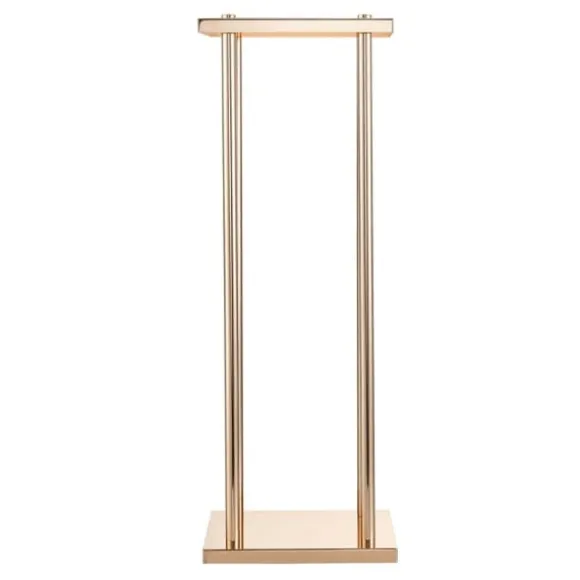 Blomsterstander Sæt - Søjle/Piedestal - Sæt Af 10 - Højde 80 cm - Metal - Cylindrisk & Kubisk - Til Bryllup & Fest - Guld