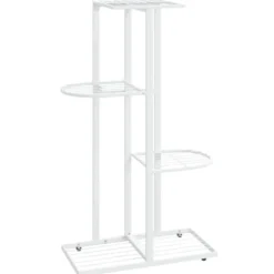 Blomsterstativ i 4 niveauer 43x22x76 cm metal hvid - Plantestativ - Plantestativer - Home & Living