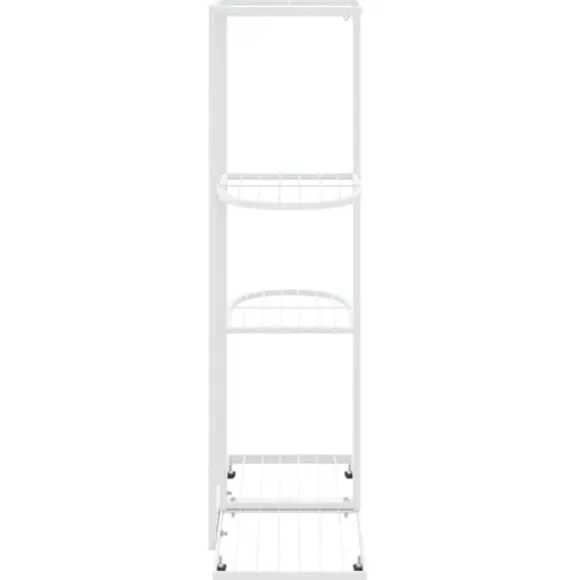 Blomsterstativ i 4 niveauer 43x22x76 cm metal hvid - Plantestativ - Plantestativer - Home & Living