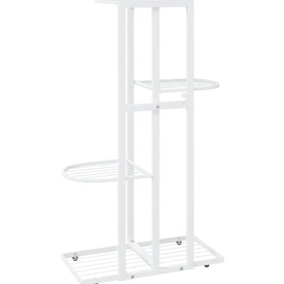 Blomsterstativ i 4 niveauer 43x22x76 cm metal hvid - Plantestativ - Plantestativer - Home & Living