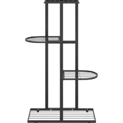 Blomsterstativ i 4 niveauer 43x22x76 cm metal sort - Plantestativ - Plantestativer - Home & Living
