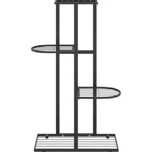 Blomsterstativ i 4 niveauer 43x22x76 cm metal sort - Plantestativ - Plantestativer - Home & Living
