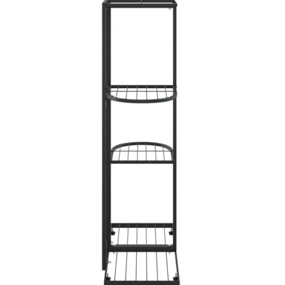 Blomsterstativ i 4 niveauer 43x22x76 cm metal sort - Plantestativ - Plantestativer - Home & Living