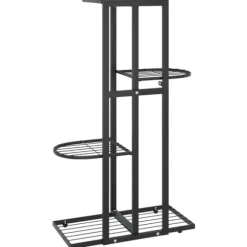 Blomsterstativ i 4 niveauer 43x22x76 cm metal sort - Plantestativ - Plantestativer - Home & Living