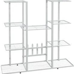 Blomsterstativ i jern - Plantestativ | Farve: Hvid | Størrelse: 94,5x25x89 cm