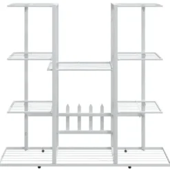 Blomsterstativ i jern - Plantestativ | Farve: Hvid | Størrelse: 94,5x25x89 cm
